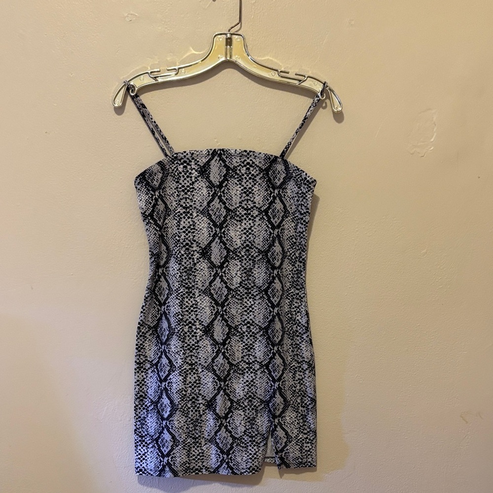 Garage Black and White Snakeskin Dress